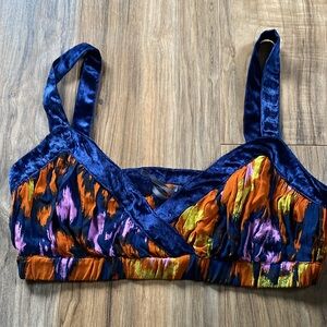 Anthropologie Velvet Trimmed Bra